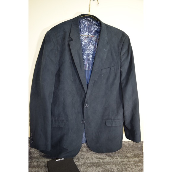 Nautica Blue "Ultra Suede Feel" Men's 48L 48 Long Tall Blazer Sport Coat Jacket - Picture 1 of 13